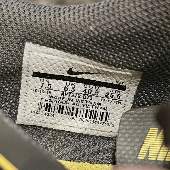 Nike Mercurial Gray and Yellow Men's Athletic Shoes - Picture 3 of 3